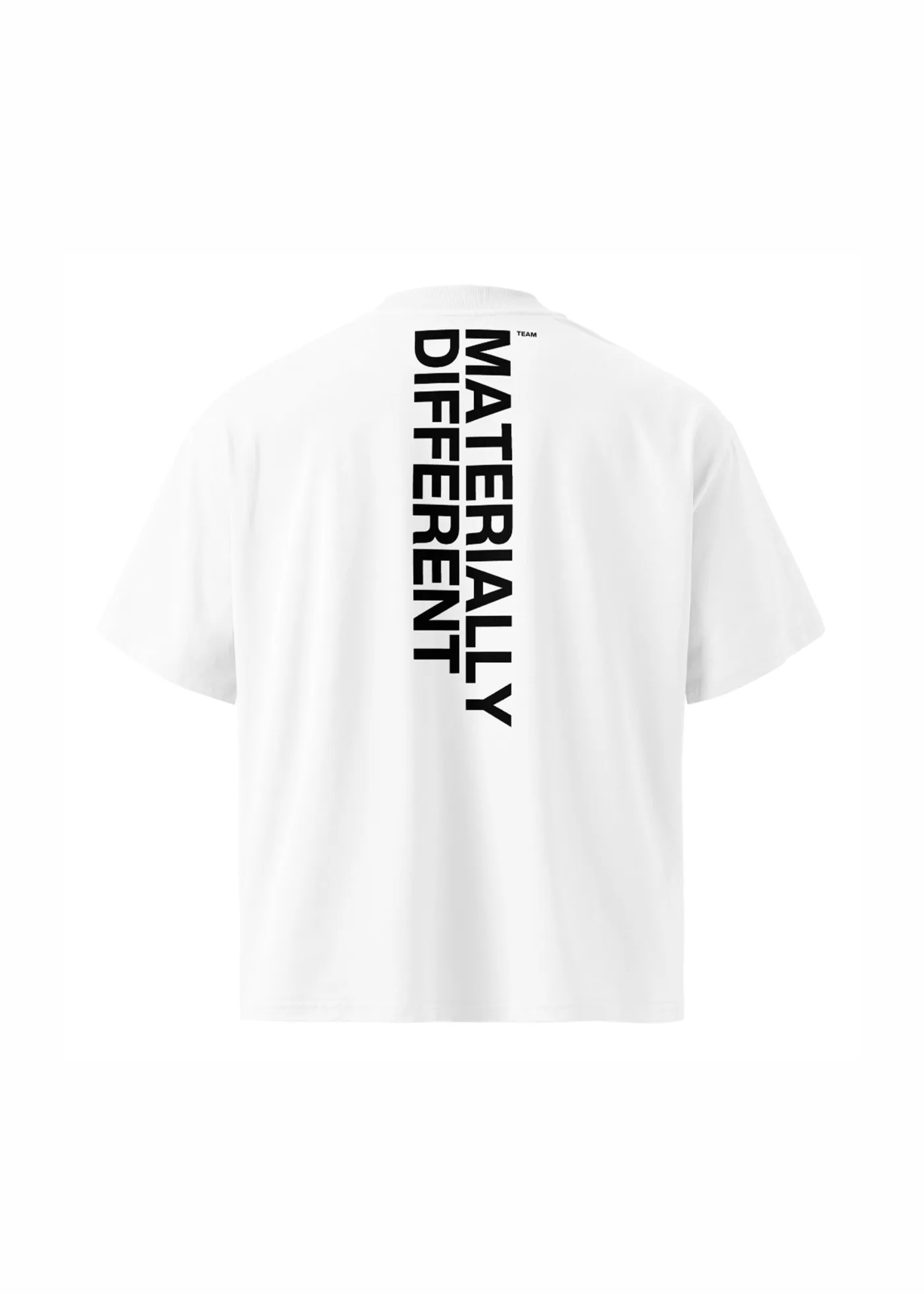 Materially Different oversized tee, back print